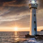 Leuchtturm bei Sonnenuntergang